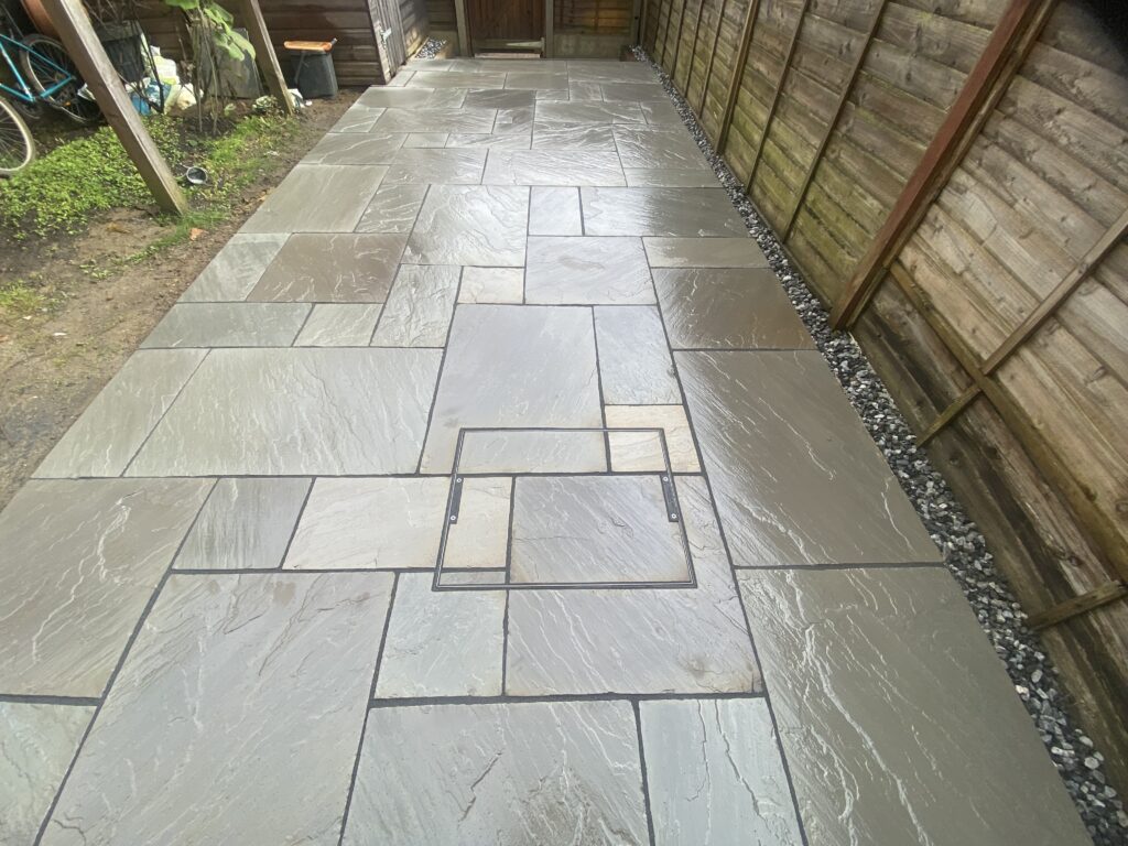 Indian sandstone garden path professionally installed