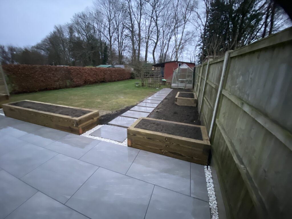 porcelain patio with path