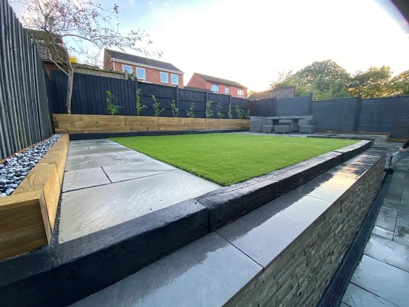Indian Sandstone Patio installed by local company Clifton Landscaping 