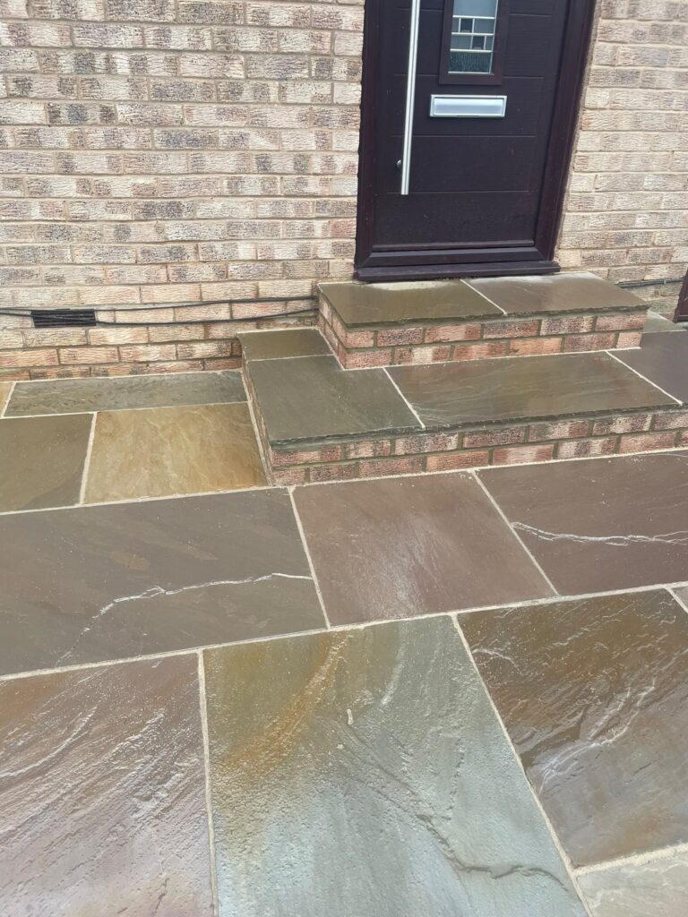 Indian sandstone patio and steps in Maidstone